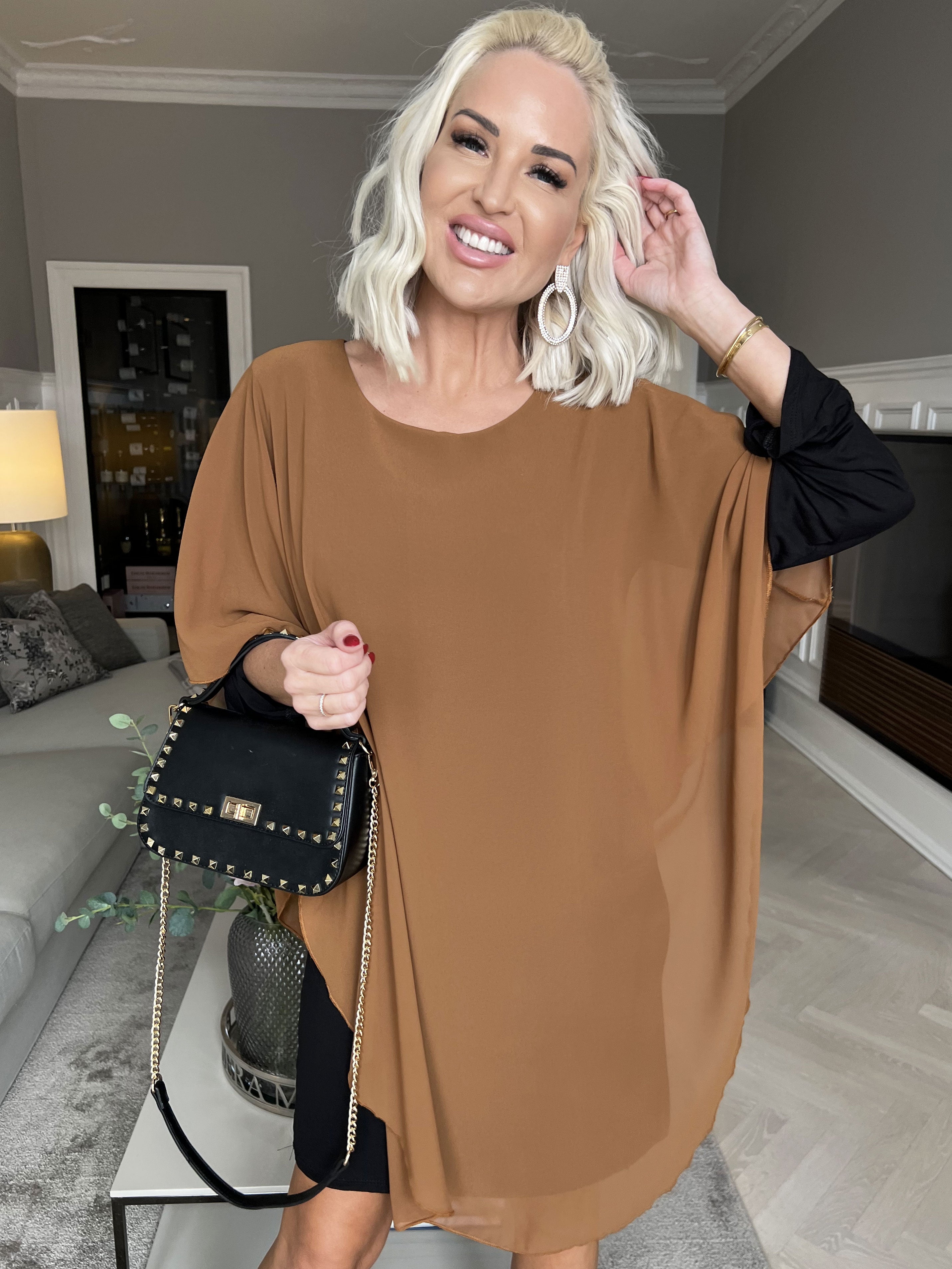 Kenya long sleeve - Tunikaklänning med chiffonglager